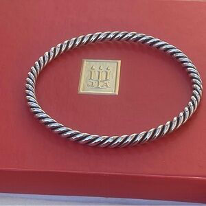 James Avery twisted rope solid sterling silver bangle bracelet
